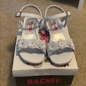 White flowered sandals